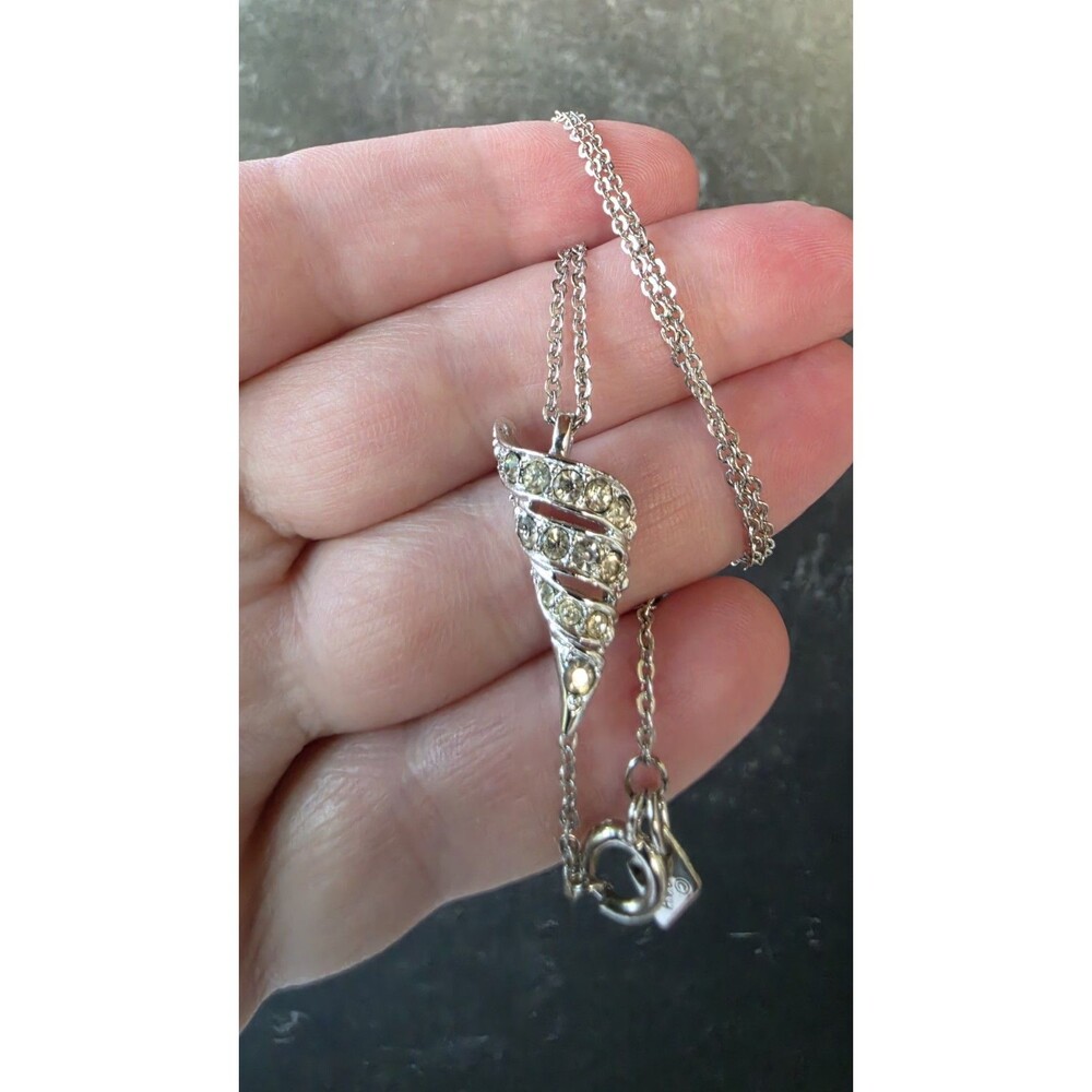 Sarah Coventry Rhinestone Cornicopa Pendant Necklace Vintage Costume Jewelry